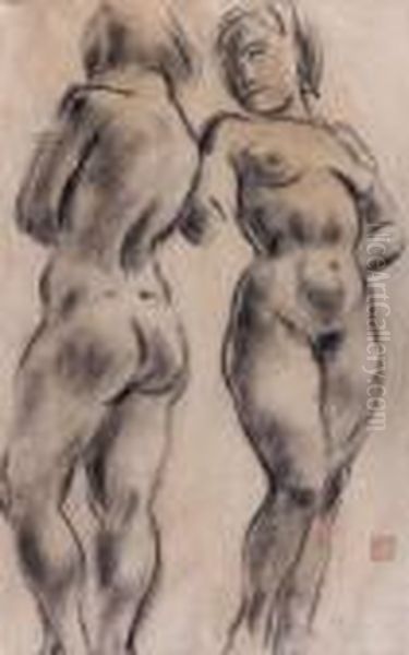 Etude De Femme Representee De Dos Et De Face - view 1
