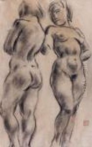 Etude De Femme Representee De Dos Et De Face by Alexander Evgenievich Yakovlev