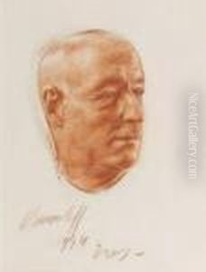Portrait D'homme De Profil by Alexander Evgenievich Yakovlev