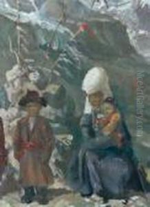 Femmes Kirghiz Et Leurs Enfants Dans L'himalaya