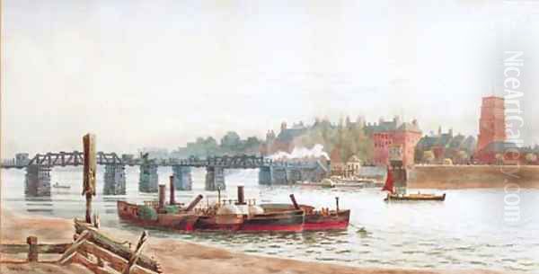 Battersea Bridge and Old Chelsea Church - view 1