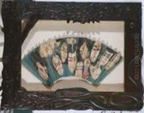 Eventail Aux Masques Chinois - view 1