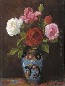 Roses a cloissone vase
