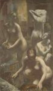 Nudes Bathing by Alexander Evgenievich Yakovlev