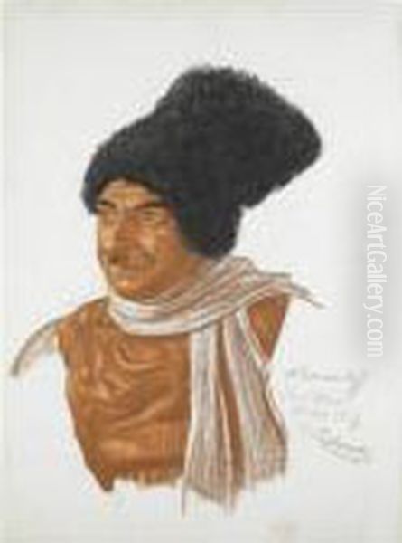 Portrait Of Clovis Balourdet In A Fur Hat - view 1