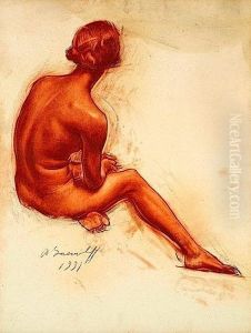 Nu Feminin Assis De Dos by Alexander Evgenievich Yakovlev