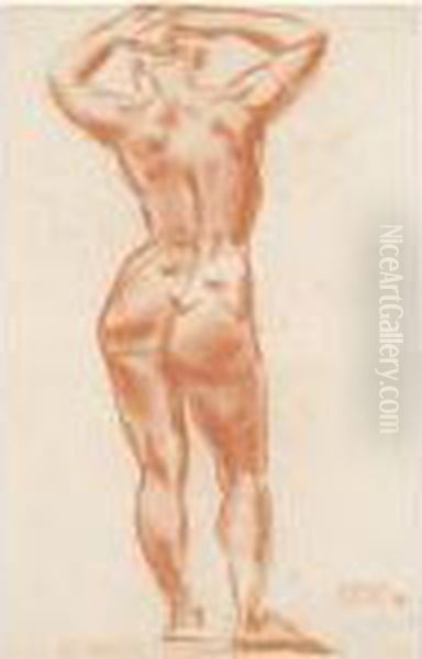 Standing Nude With Raised Arms - view 1