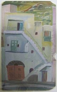 Maisons De Pecheur A Capri by Alexander Evgenievich Yakovlev