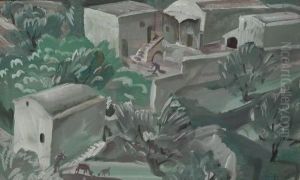 Etude Pour Des Scenes De Village A Capri by Alexander Evgenievich Yakovlev