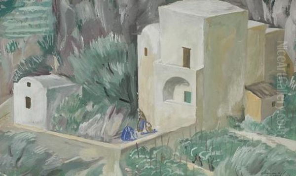 Etude Pour Des Scenes De Village A Capri - view 1