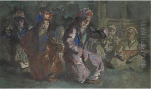 Dancers Of The Mir Of Hunza by Alexander Evgenievich Yakovlev