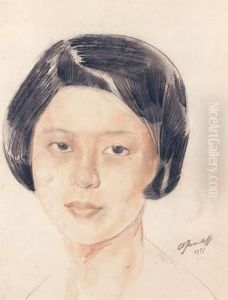 Portrait De Jeune Femme by Alexander Evgenievich Yakovlev