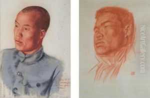 Portrait Of The Head Of Puli County, Nan Tianyou And A Mongol by Alexander Evgenievich Yakovlev