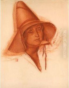 Woman In A Hat by Alexander Evgenievich Yakovlev