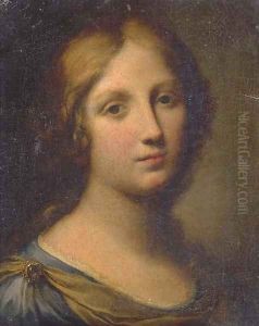 Portrait of a young woman, head and shoulders by Onorio Marinari