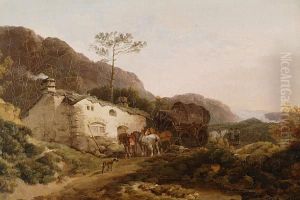 Travellers Before An Country Inn