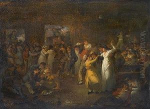Sailors Carousing In The Long Room, Portsmouth by Julius Caesar Ibbetson