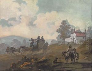 Watching The Stagecoach by Julius Caesar Ibbetson