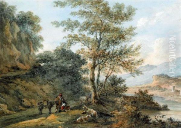 Travellers Conversing At The Wayside - view 1