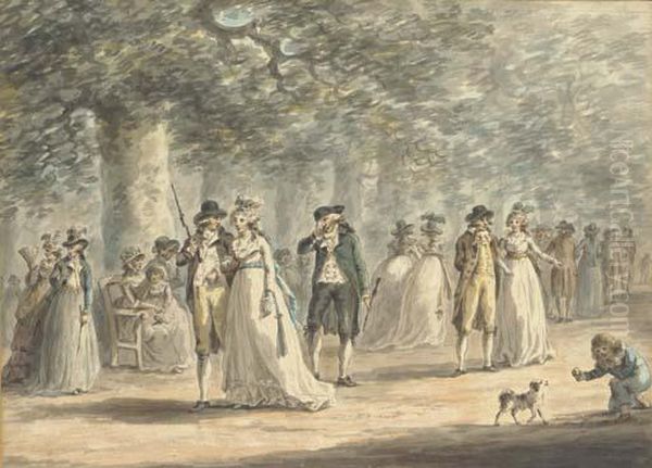 Fashionable Figures Promenading On The Mall, London - view 1
