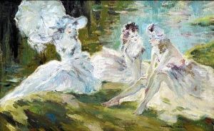 Drei Junge Frauen Am See