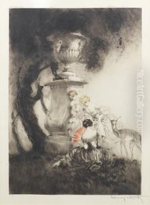 'the Tame Deer' by Louis Icart