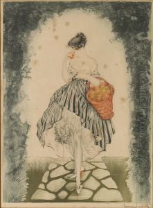 Basket Of Apples by Louis Icart
