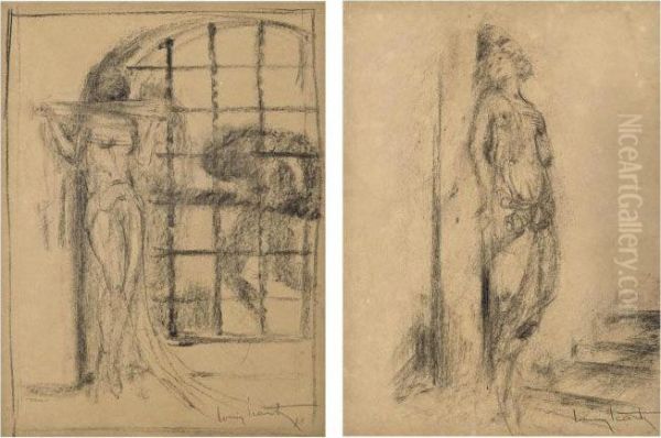Female Figure By A Gate (variation On Dalila); And A Female Figure On Stairs - view 1
