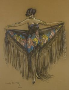 Woman In A Spanish Shawl by Louis Icart