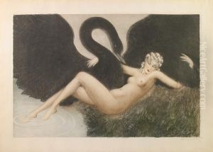 Leda And The Swan by Louis Icart