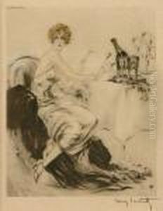 Banquet Avec Le Champagne Ayala by Louis Icart
