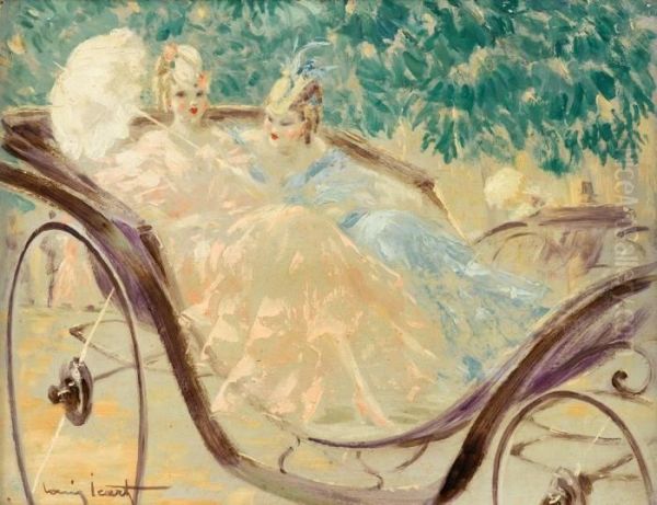 Two Elegant Ladies In A Carriage - view 1