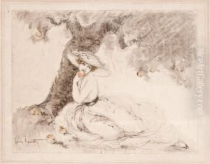 < Jeune Femme Aux Pommes by Louis Icart
