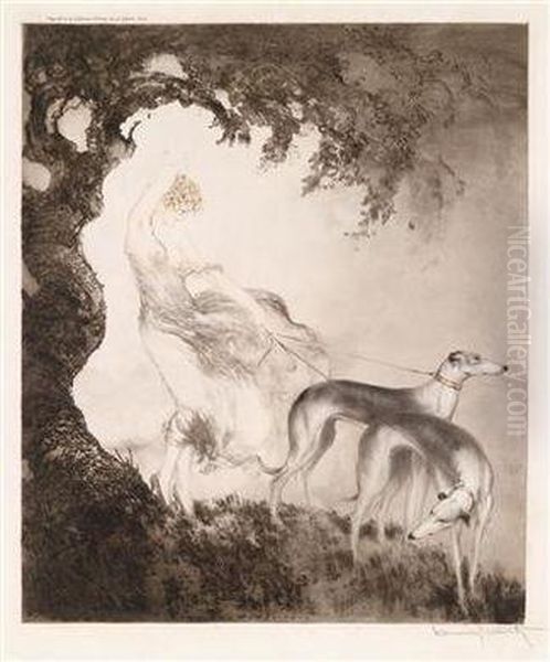 Dame Mit Zwei Windhunden - view 1