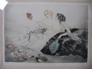 Two Elegant Ladies by Louis Icart