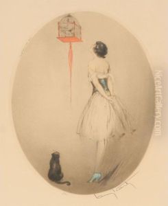 Red Cage by Louis Icart