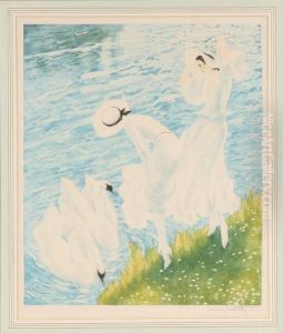 Swans by Louis Icart