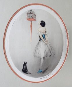 Red Cage by Louis Icart