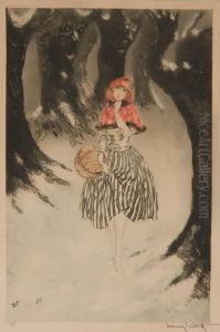 Red Riding Hood (le Chaperon Rouge) by Louis Icart
