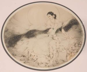 Camelias, La Dame Aux Camelias by Louis Icart