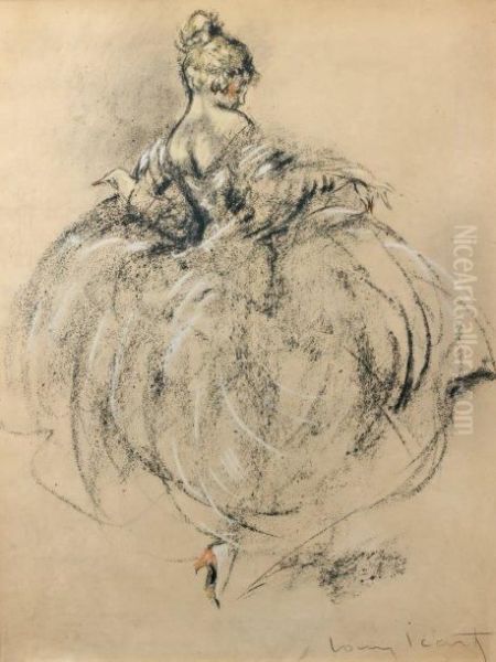 Femme En Robe Du Xviiieme Siecle - view 1