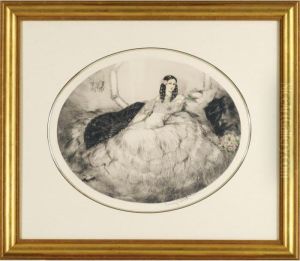 Black Fan by Louis Icart