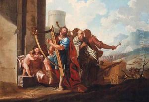 David dancing before the Ark by Karel van III Mander