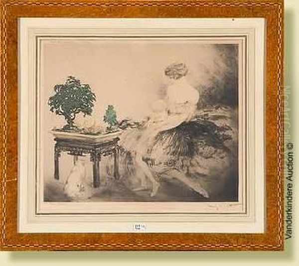 Decorjaponais, Gravure En Couleurs Sur Papier - view 1
