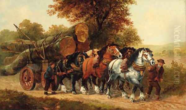 Loggers on a country lane - view 1