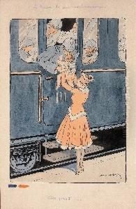 Le Train Des Permissionnaires. by Louis Icart