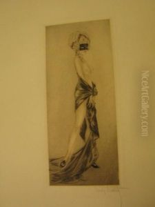 Masked Female Nude by Louis Icart