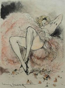 Reclining Burlesque Dancer by Louis Icart