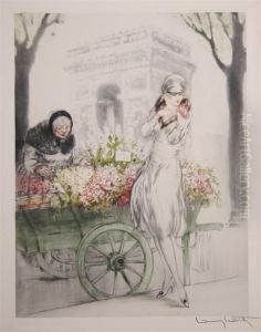 Marchande De Fleurs by Louis Icart