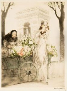 Flower Seller (h/c/i 336) by Louis Icart